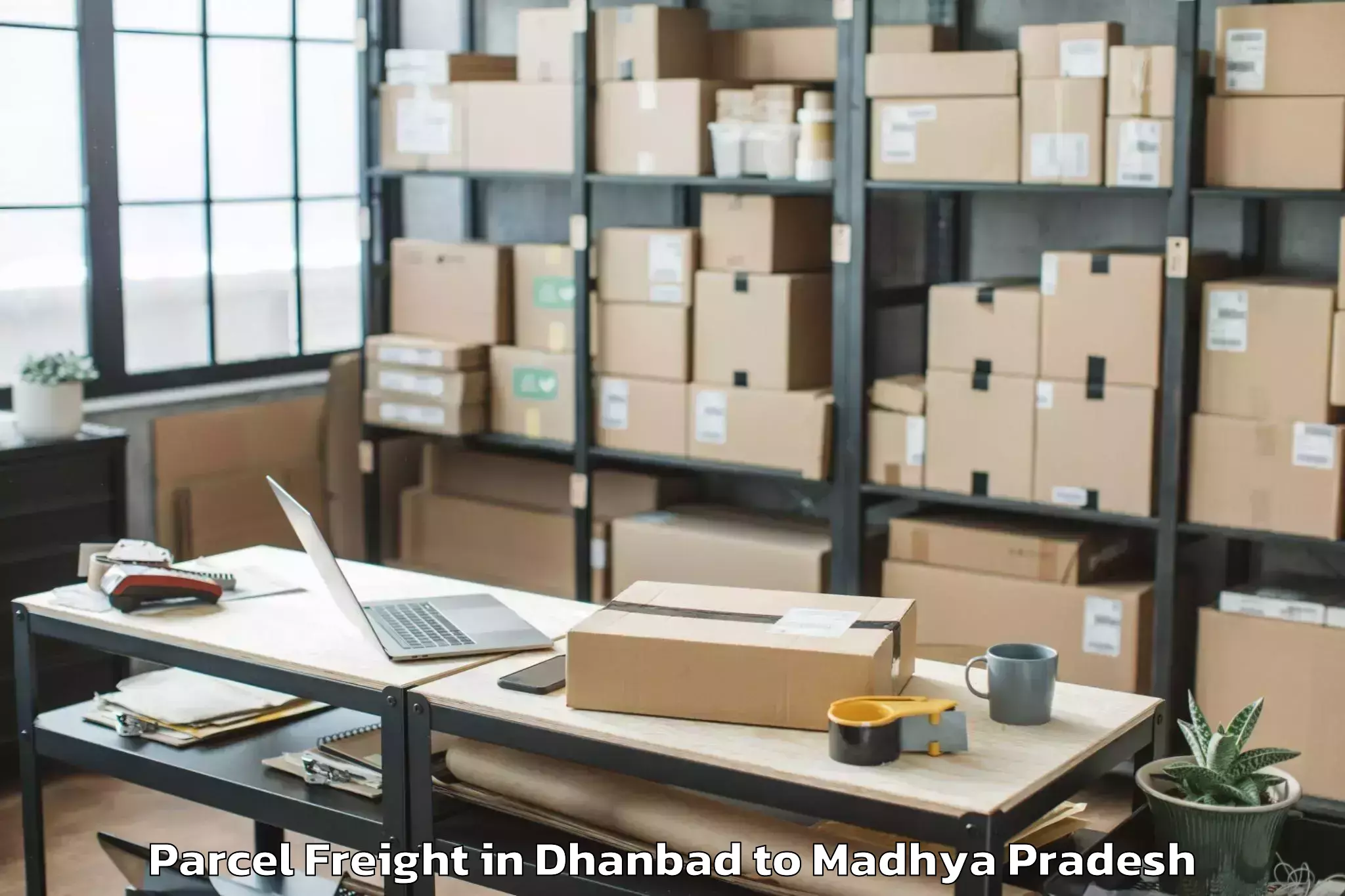 Easy Dhanbad to Sarni Parcel Freight Booking